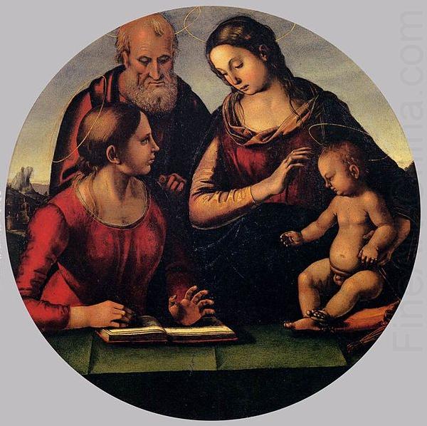 The Holy Family with Saint, Luca Signorelli